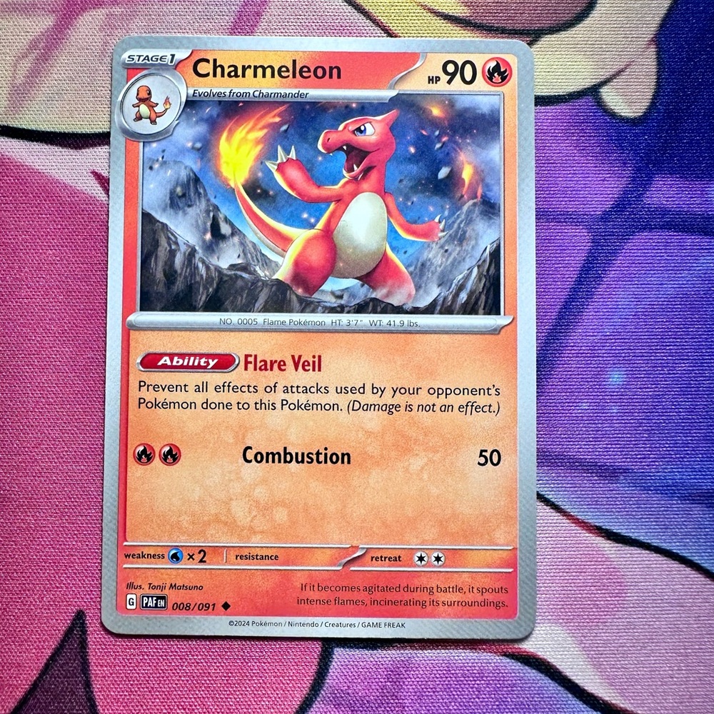 charmeleon (008/091) - uncommon — pokémon: paldean fates